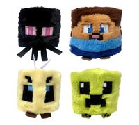 TY Minecraft 4-Pack Bouncers - Enderman, Steve, Bee, and Creeper - Soft Plush Toys for Kids - Bouncy Cuddly Toy Set - Collectible Interactive Plush