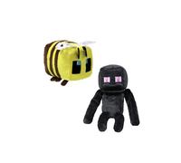 TY Minecraft Bee & Enderman Collectible Plush Toy, 2-Piece Set