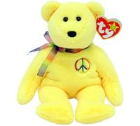 TY Peace Bear II Original Beanie Babies Regular - Soft Plush Toy for Kids, Teddy, Baby Toy, Collectible Stuffed Plushies