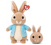 TY Peter Rabbit Beanie & Beanie Bouncer 2-Piece Set - 15cm Soft Plush Teddy & 7cm Bouncy Plush Ball - Collectible Stuffed Cuddly Toy Stocking Filler for Kids, Girls & Boys