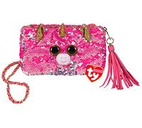 TY Unisex Kids’ Pochette Carrée Peluche Sequins 15cm-Fantasia la Licorne Pouch, Multicolour, Small