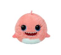 TY Reef Shark Bouncer Plush Toy - Soft Cute Stuffed Animal with Big Embroidered Eyes - Pink Fluffy Shark Squishy for Kids & Toddlers