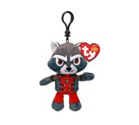 ty Rocket Racoon Marvel Disney Beanie Clipt Plush Toy for Kids - Teddy, Baby Toy, Collectible Stuffed Plushies