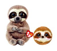 TY Silas Beanie & Chloe Beanie Bouncer 2-Piece Set - 15cm Soft Plush Teddy & 7cm Bouncy Plush Ball