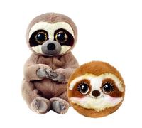 TY Silas Beanie & Chloe Bouncer 2-Piece Gift Set - 15cm Soft Plush Toy Teddy & 7cm Bouncy Ball Plush - Collectible Stuffed Cuddly Toy Gift for Kids