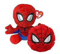 TY Spiderman Beanie & Bouncer 2-Piece Gift Set - 15cm Soft Plush Toy Teddy & 7cm Bouncy Ball Plush - Collectible Stuffed Cuddly Toy Gift for Kids