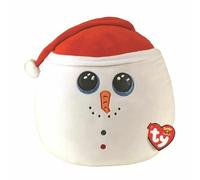 TY SQUISH A BOO 10" FLURRY SNOWMAN CHRISTMAS PLUSH CUSHION PILLOW SOFT TOY BNWT