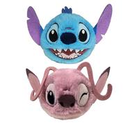 TY Stitch and Angel Bouncy Balls 2 Piece Plush Set from Disney Lilo & Stitch Soft Plush Toys Collectible Gift for Kids
