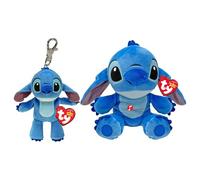 TY Stitch Beanie Babies Set of 2 - Stitch Beanie and Stitch Clip - As Seen in the Movie, Soft Plush Toy for Kids, Collectible and Cuddly Plushies for Kids