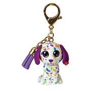 Ty T25056 - Key Ring Mini Boos Clips - Dog - Darling - With purple tassel - The fashionable keychain inspired by the famous plush toys with sparkling big eyes