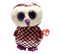OFFICIAL TY BEANIE -CHECKS THE OWL FLIPABLE/SEQUINS MED/BUDDY SOFT TOY 36785