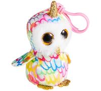 LOT OF 3 x TY BEANIE BOOS ENCHANTED OWL, TUNDRA & PENGUIN KEYRING /BAG CLIP 4"