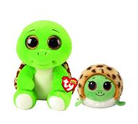 TY Turbo Beanie & Cruiser Beanie Bouncer 2-Piece Set - 15cm Soft Plush Teddy & 7cm Bouncy Plush Ball - Collectible Stuffed Cuddly Toy Stocking Filler for Kids, Girls & Boys