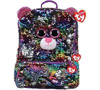 Ty TY95045 Square Plush Sequin Backpack - Dotty the Leopard, Multi-Coloured