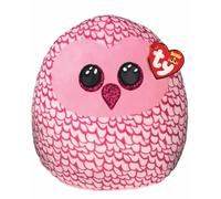 TY UK Ltd 2007568 Pinky Squishaboo 10" Owl kuscheliges Kissen, Multicolor