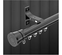 ty Wall Mount Curtain Track System2.8M/9.1FT Aluminum Sliding Rail with Silent Rollers for Living Room Bedroom Room DividerEasy to Install (Black)