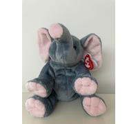 TY Winks Grey Pink Elephant Pluffies 03229 9" Tall NEW