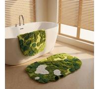 TY&WJ Forest Moss Area Rug, Thickened Long Entryway Throw Rugs Bedside Runner Non-Slip Shaggy Floor Mat Soft Fluffy Accent Rug for Bedroom Living Room,A,50x80cm(20x31in)