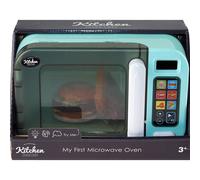 TY4128 My First Microwave Oven with Light and Sound - Realistic Toy, 3 Pretend Foods (Pizza, Chicken, Burger), 6 Auto Timers