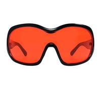 TYA Oversized Trendy Wrap Around Sunglasses for Women Men - Cool Concert shades 2000s Retro Round Big Shield Glasses, Black/Red, Large
