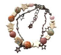 Tyadorw Y2k Star Beaded Bracelets Kawaii Double Layer Bracelet for Women Trendy Fairycore Jewelry Fairy Grunge Accessories, synthetic-resin, no gemstone