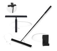 Tyafzzn Extendable Shower Squeegee Black - Squeegee Shower with 100 cm Telescopic Rod I Shower Cubicle Squeegee Shower Wiper Window Cleaner I Bathroom Wiper Water Squeegee No Drilling for Bathroom