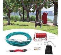 Tyalez 150FT Dog Run for Yard Heavy Duty with 10FT Tie Out Cable, Outdoor Leash Trolley System for Large Dog to 300Lbs