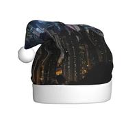 TYANG Aerial Night Of View Hong Kong Printing Santa Hat Christmas Decorated Hat Band Santa Hat