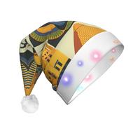 TYANG Ancient Egypt Tribe Series Printing Santa Hat Christmas Decorated Hat Band Led Lights Luminous Santa Hat