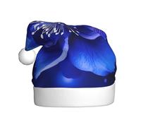 TYANG Blue Flower Printing Santa Hat Christmas Decorated Hat Band Santa Hat