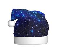 TYANG Blue Shining Stars Printing Santa Hat Christmas Decorated Hat Band Santa Hat
