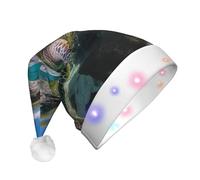 TYANG Lord Howe Island Sea Turtle Printing Santa Hat Christmas Decorated Hat Band Led Lights Luminous Santa Hat
