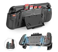 Tyasoleil 3in1 Protective Case Compatible with Nintendo Switch 2, Heavy Duty Hybrid Full Body Cover, Enhanced Shockproof Hybrid Cover with Ergonomic Grip, 180° Adjustable Stand (Black)