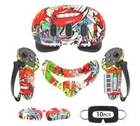 Tyasoleil Accessories Compatible with Oculus Quest 3, Silicone Cover Set, VR Accessory Set, Include Controller Grip Leather Cover, VR Shell Cover, Face Cover, Lens Cover (Street Graffiti)