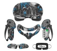 Tyasoleil Accessories Compatible with Oculus Quest 3, Silicone Cover Set VR Accessory Set, Include Controller Grip Leather Cover, VR Shell Cover, Face Cover, Lens Cover (Phantom)