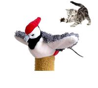 Tyasoleil Chirping Bird Cat Toy, Interactive Flapping Bird Cat Toy, Simulated Chirping Bird Cat Toy Flapping Wings, Plush Cat Toys for Indoor (Flamingo)