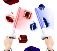 Tyasoleil RGB Beat Saber Handles Controller Grips VR Accessories for Oculus Quest 2, Accessories Compatible with Enhanced Beat Saber & Supernatural White