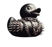 Tyasoleil Rubber Duck, Black Ducksville Duck, Resin Evil Rubber Duck, Resin Collectable Novelty Gothic Style Dark Rubber Duck Decoration, for Bedroom/Office/Classroom (Punk)