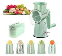 Tyasoleil Vegetable Chopper Cutter Mandoline Slicer Cheese Grater - Rotary Cheese Grater with 3 Interchangeable Ultra Sharp Cylinders Stainless Steel Blades - Kitchen Tools Gadgets