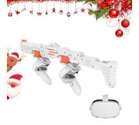 Tyasoleil VR Accessories Compatible with Meta Quest 2, VR Magnetic Stock FPS Gaming Accessories, Humanized Weighted Gun Stock, Enhanced Games Reality Experience (White for Q2)