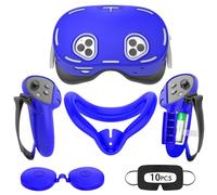 Tyasoleil VR Silicone Case Compatible with Meta/Oculus Quest 3S, VR Accessory Set, Include Controller Grip Leather Cover, VR Shell Cover, Face Cover, Lens Cover & 10PCS Disposable Eye Cover