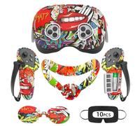 Tyasoleil VR Silicone Case Compatible with Meta/Oculus Quest 3S, VR Accessory Set, Include Controller Grip Leather Cover, VR Shell Cover, Face Cover, Lens Cover & 10PCS Disposable Eye Cover