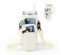 Tyasoleil Water Bottle Carrier Bag for Stanley 40oz Tumbler, Water Bottle Holder with Phone Pocket And Adjustable Strap, Stanley Cup Accessories