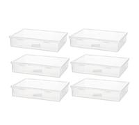 Tyatocepy 6 Pcs 7In x 9In x 2In Plastic Storage Box with Lid Multipurpose Craft Organizer Plastic Containers Clear Pencil Case