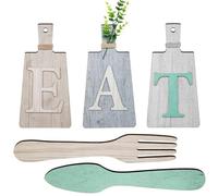 Tyatocepy Chopping Board Food Sign Set Hanging Art Kitchen Food Sign Wall Kitchen Decor Easy Installation