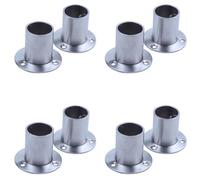 Tyatocepy Wardrobe 25 mm Tube Stainless Steel Rail Rod End Support Bracket Pack of 8