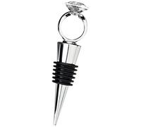 Tyatocepy With Ring Chrome Ring Bottle Stopper Diamond Shaped Wine Stopper Silver and Black