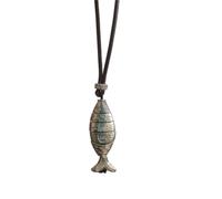 TYATVS Fish Pendant Necklace Spiral Necklaces Vintage Whimsical Jewelry 2000s Whimsy Twee Accessories, 18", Acrylic, no