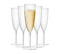 Tyawula 8 Pcs Clear Champagne Flutes, 180ml Resuable Plastic Wine Glasses, Tall Drinking Cups for Parties,Wine Cups Cocktail Cups Plastic Flutes Glass for Party Wedding Christmas
