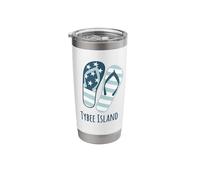 Tybee Island Beach Georgia Nautical Coastal Blue Flip Flops Stainless Steel Insulated Tumbler